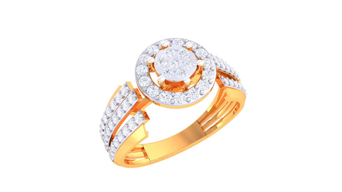 Lumiere Floral Contour Rose Gold Ring – 0.31 Ct Rounds Diamonds