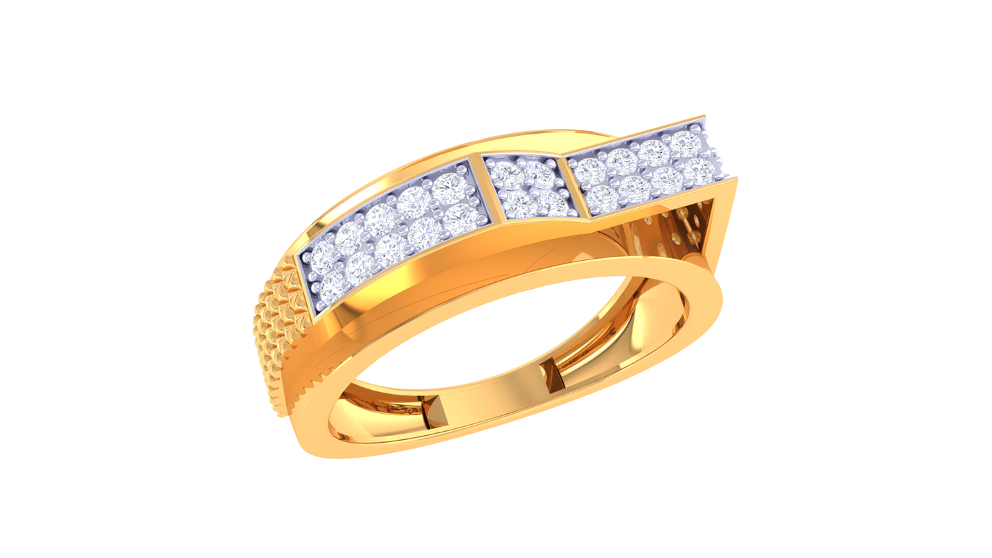 Lumière Triptyque Moderne – 0.39 Ct Diamond Gold Ring