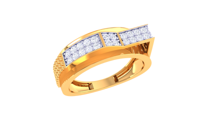Lumière Triptyque Moderne – 0.39 Ct Diamond Gold Ring