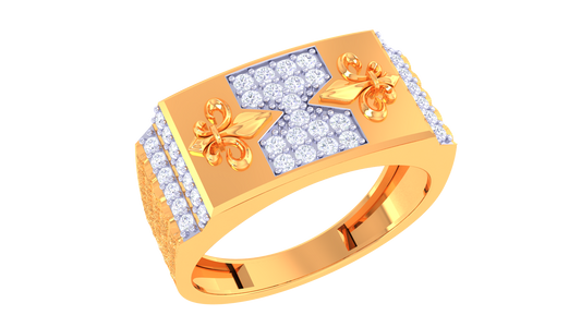 Artisan Royal Ember Gold Ring – 0.46 Ct Round Brilliant Diamonds