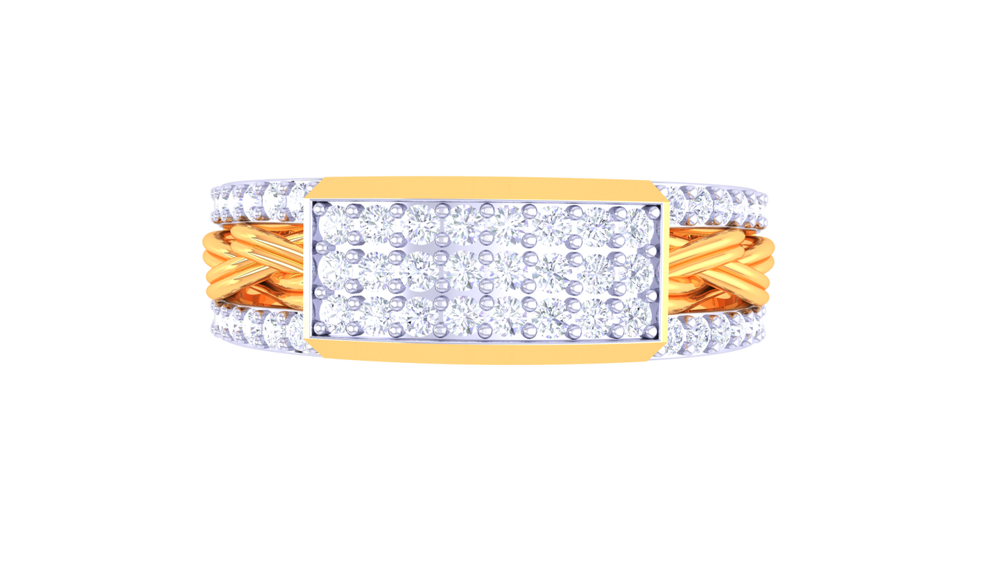 Lumière Gilded Weave Ring In Rose Gold– 0.46ct Pave Diamonds