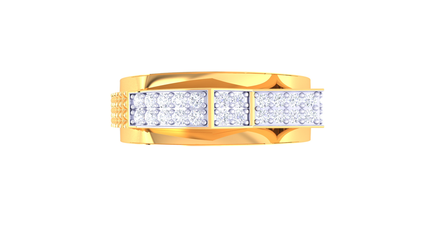 Lumière Triptyque Moderne – 0.39 Ct Diamond Gold Ring