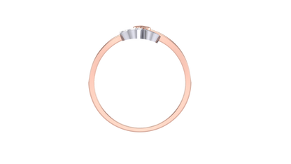 Lumiere Halo Ring In Rose Gold - 0.04 Ct Heart Diamond Framed By Brillant Stone