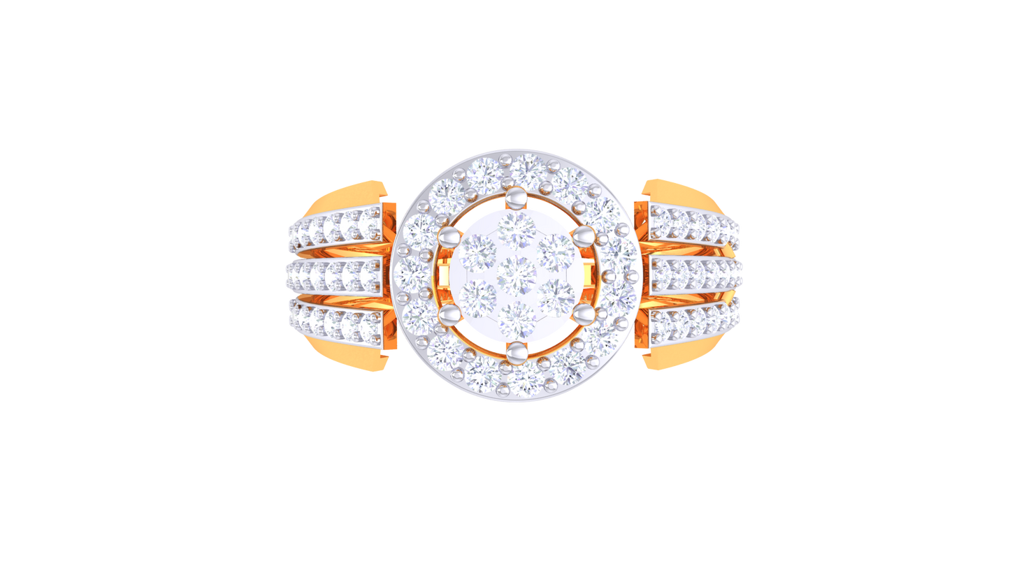 Lumiere Floral Contour Rose Gold Ring – 0.31 Ct Rounds Diamonds