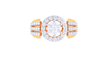 Lumiere Floral Contour Rose Gold Ring – 0.31 Ct Rounds Diamonds