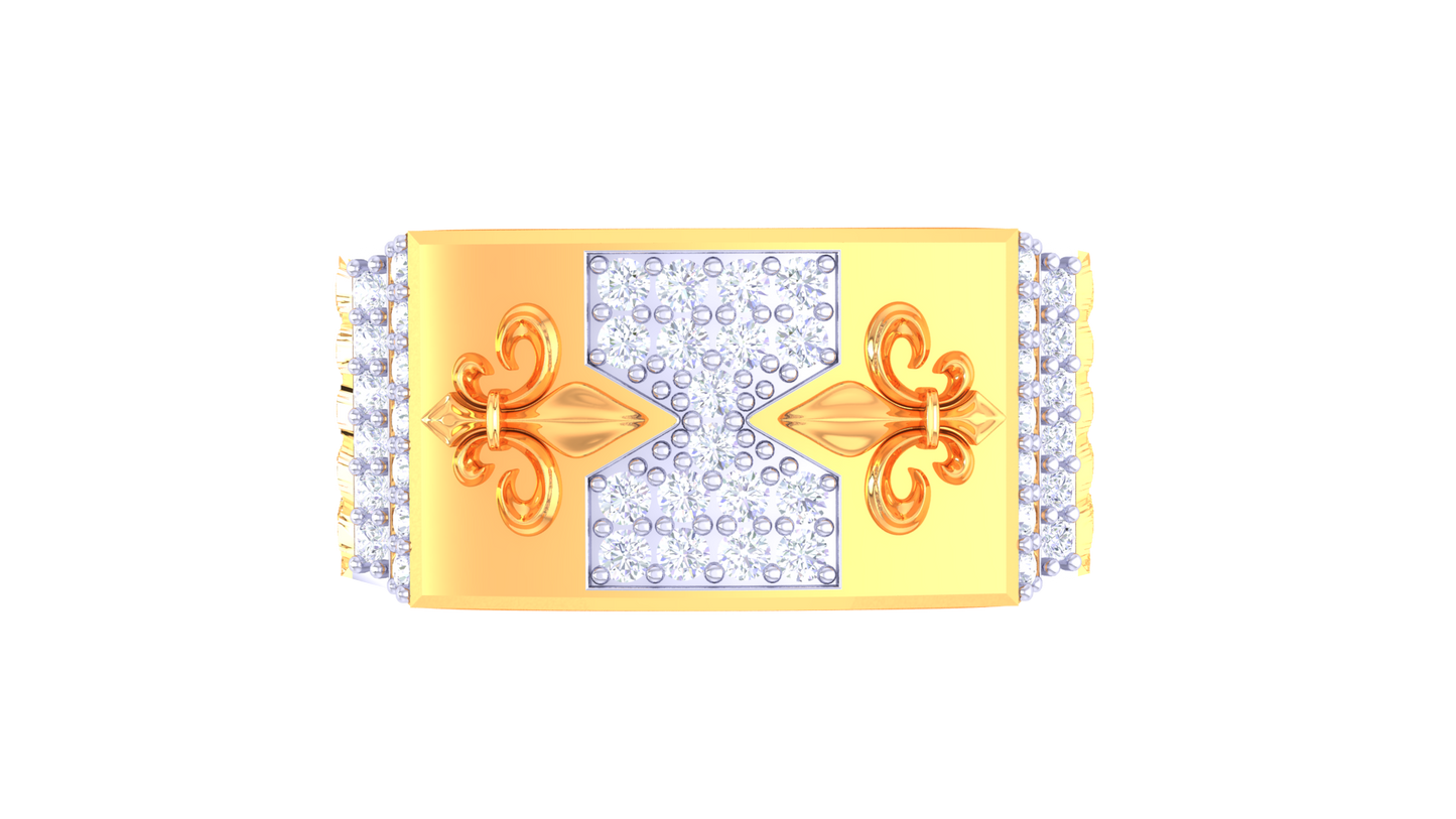 Artisan Royal Ember Gold Ring – 0.46 Ct Round Brilliant Diamonds