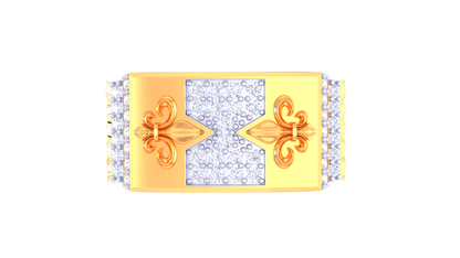 Artisan Royal Ember Gold Ring – 0.46 Ct Round Brilliant Diamonds