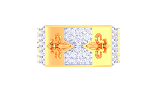 Artisan Royal Ember Gold Ring – 0.46 Ct Round Brilliant Diamonds