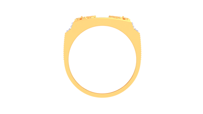 Artisan Royal Ember Gold Ring – 0.46 Ct Round Brilliant Diamonds