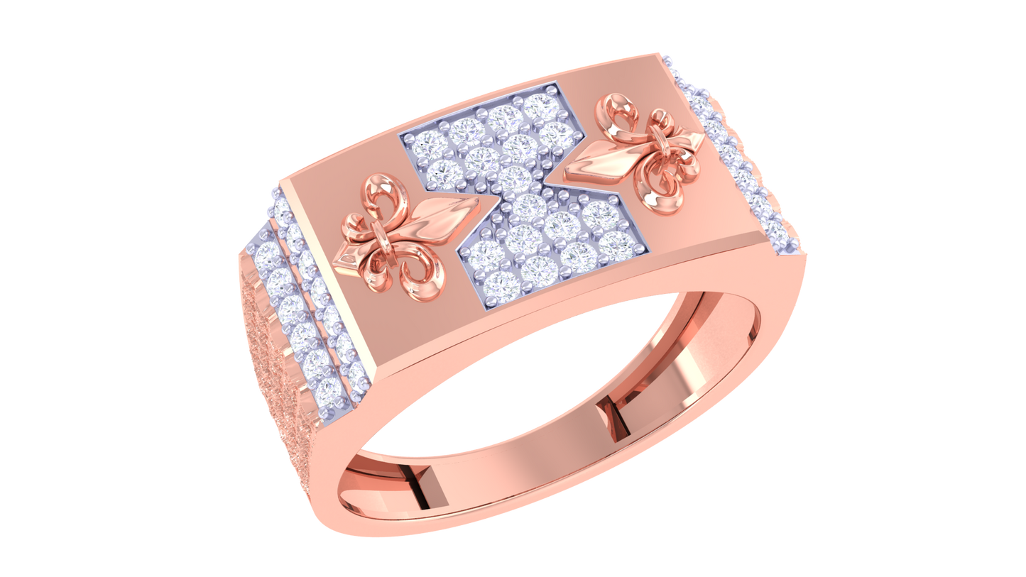 Artisan Royal Ember Gold Ring – 0.46 Ct Round Brilliant Diamonds