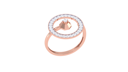 Lumiere Halo Prism Yellow Gold Ring - 0.36 Ct Sparking Diamonds