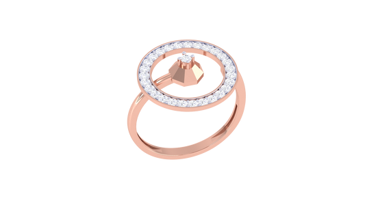 Lumiere Halo Prism Yellow Gold Ring - 0.36 Ct Sparking Diamonds