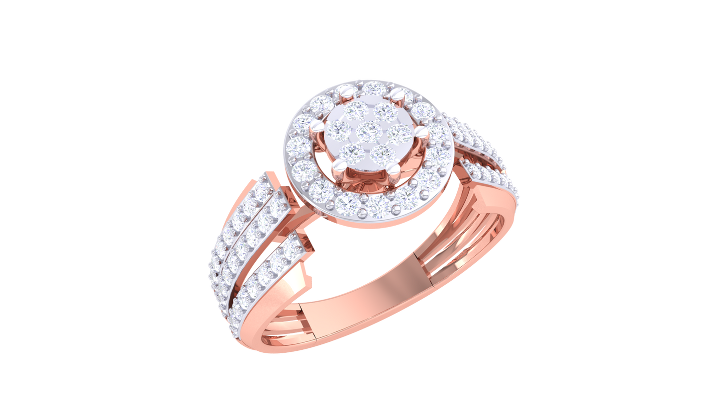 Lumiere Floral Contour Rose Gold Ring – 0.31 Ct Rounds Diamonds