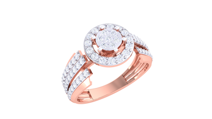 Lumiere Floral Contour Rose Gold Ring – 0.31 Ct Rounds Diamonds