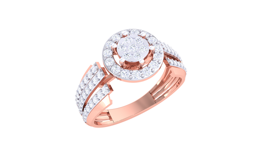 Lumiere Floral Contour Rose Gold Ring – 0.31 Ct Rounds Diamonds