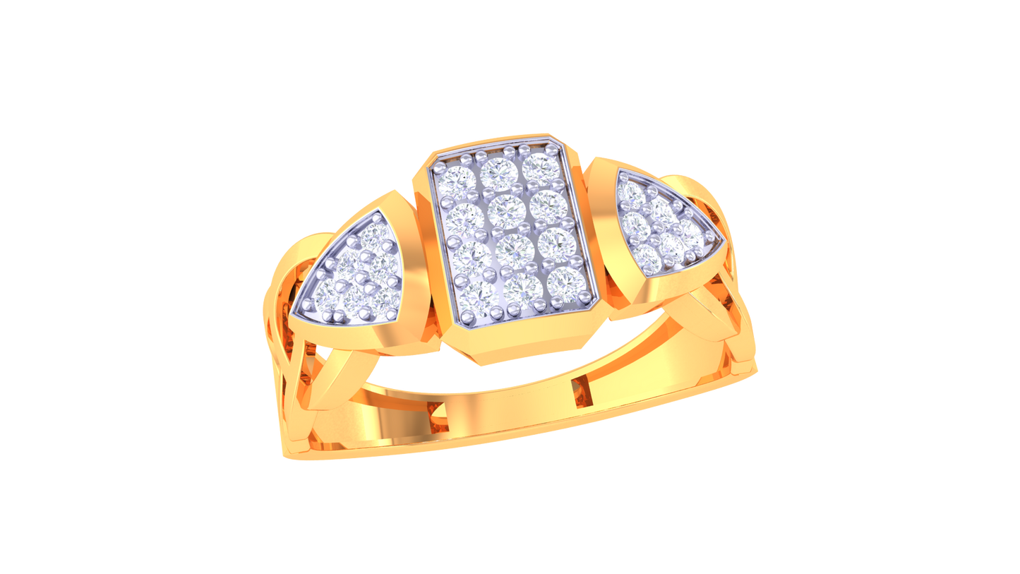 Éclat Mosaïque Audace Gold Ring – 0.27 Ct Bold Diamonds