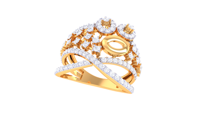 Lumiere Intricate Crisscross Ring In Gold – 0.79 Ct Brilliant Cut Diamonds