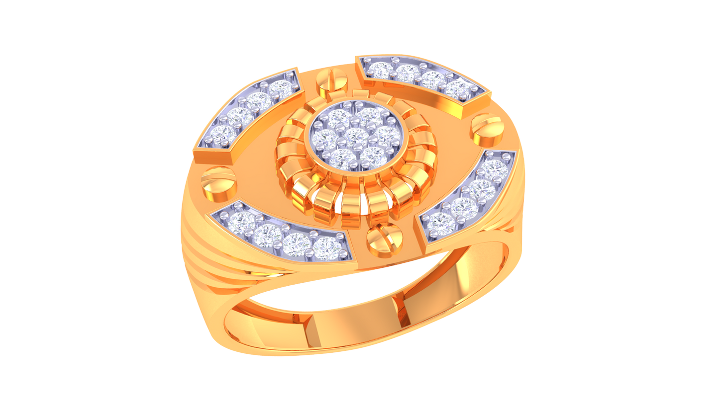 Lumiere Halo Orbitale Gold Ring – 0.35 Ct Round Diamonds