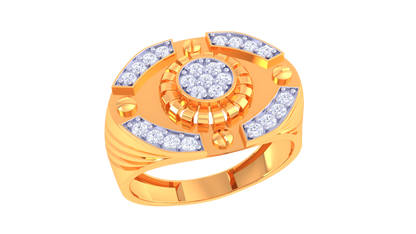 Lumiere Halo Orbitale Gold Ring – 0.35 Ct Round Diamonds