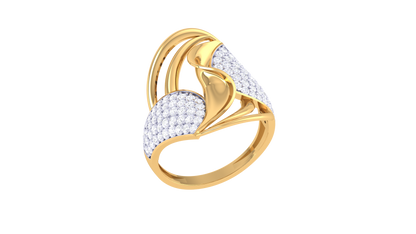 Eclat Twin Teardrop Rose Gold Ring - 0.76 Ct Dazzling Diamond Accents