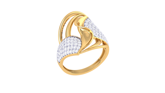 Eclat Twin Teardrop Rose Gold Ring - 0.76 Ct Dazzling Diamond Accents