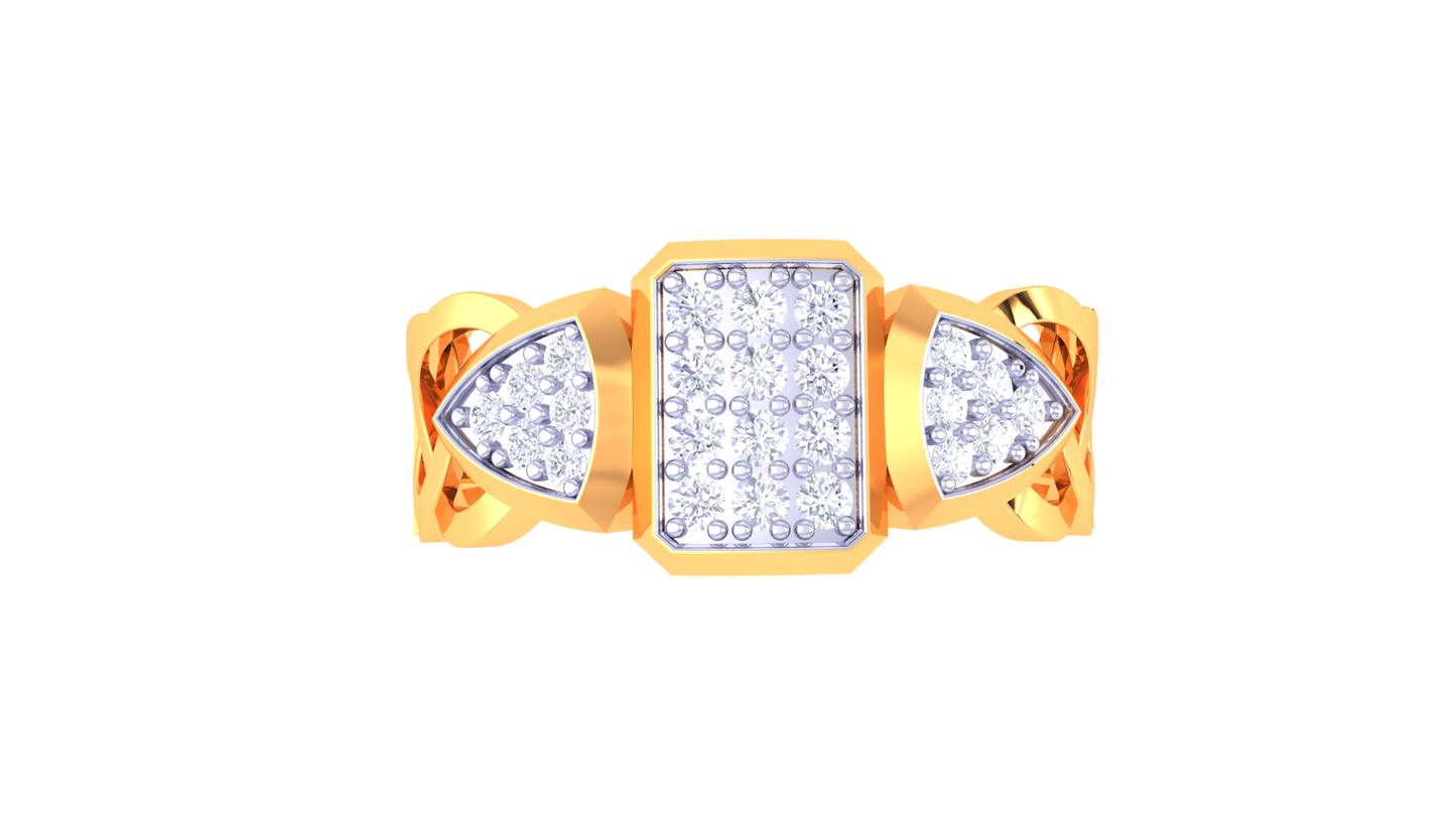 Éclat Mosaïque Audace Gold Ring – 0.27 Ct Bold Diamonds