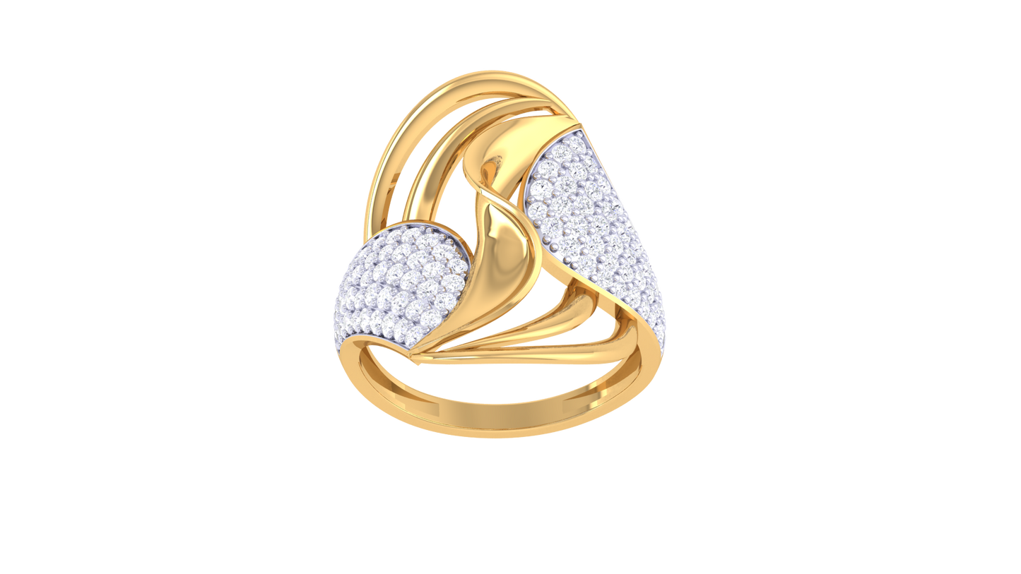 Eclat Twin Teardrop Rose Gold Ring - 0.76 Ct Dazzling Diamond Accents