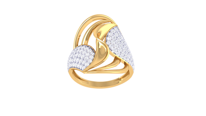 Eclat Twin Teardrop Rose Gold Ring - 0.76 Ct Dazzling Diamond Accents
