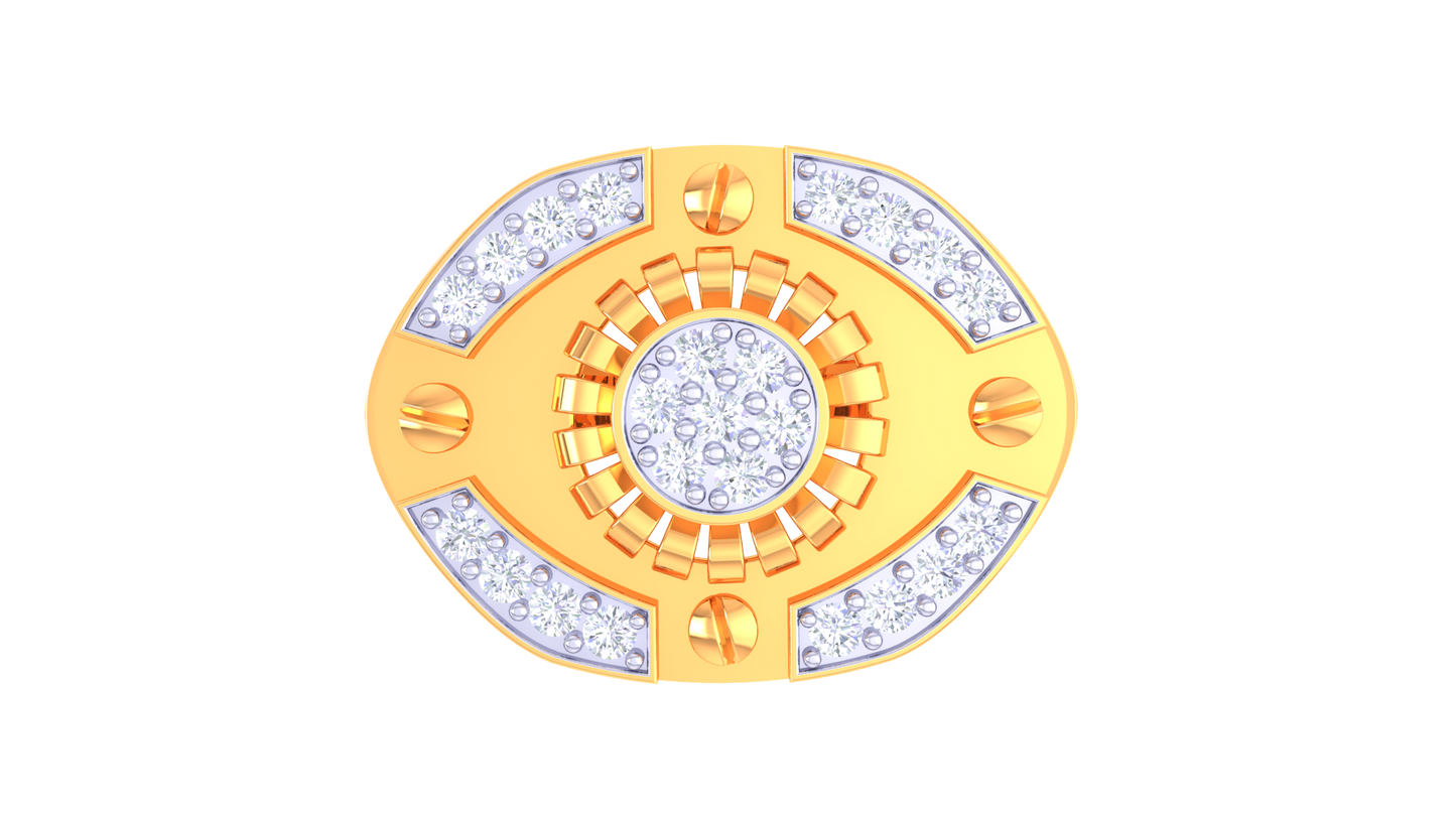 Lumiere Halo Orbitale Gold Ring – 0.35 Ct Round Diamonds