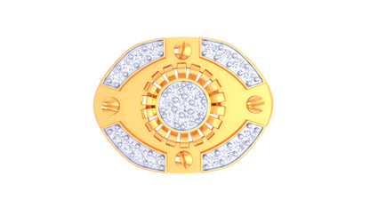Lumiere Halo Orbitale Gold Ring – 0.35 Ct Round Diamonds