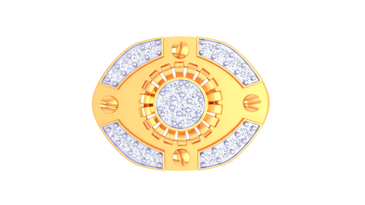 Lumiere Halo Orbitale Gold Ring – 0.35 Ct Round Diamonds