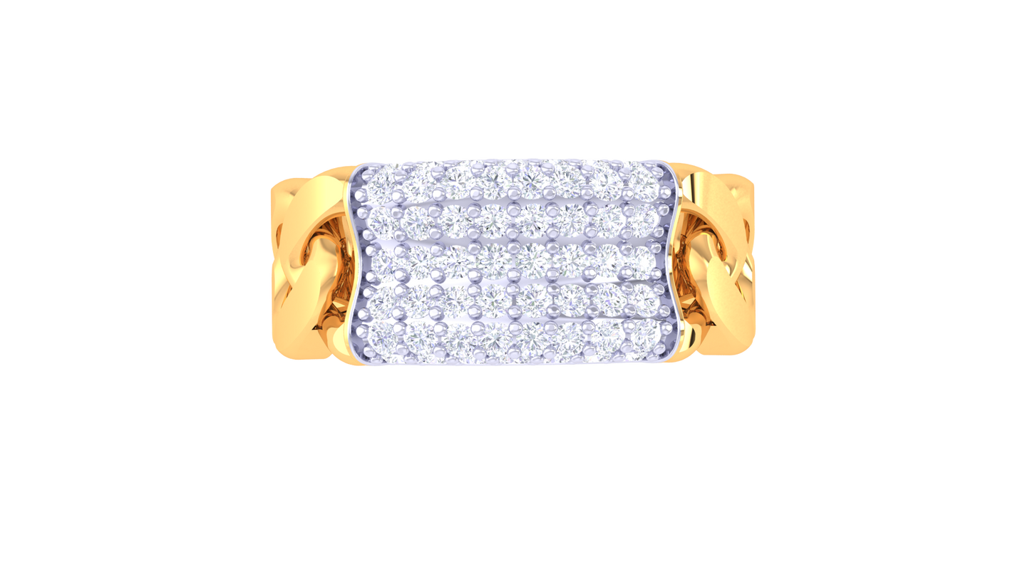 Lumière Panneau Radieux – 0.59 Ct Round Diamond Gold Ring