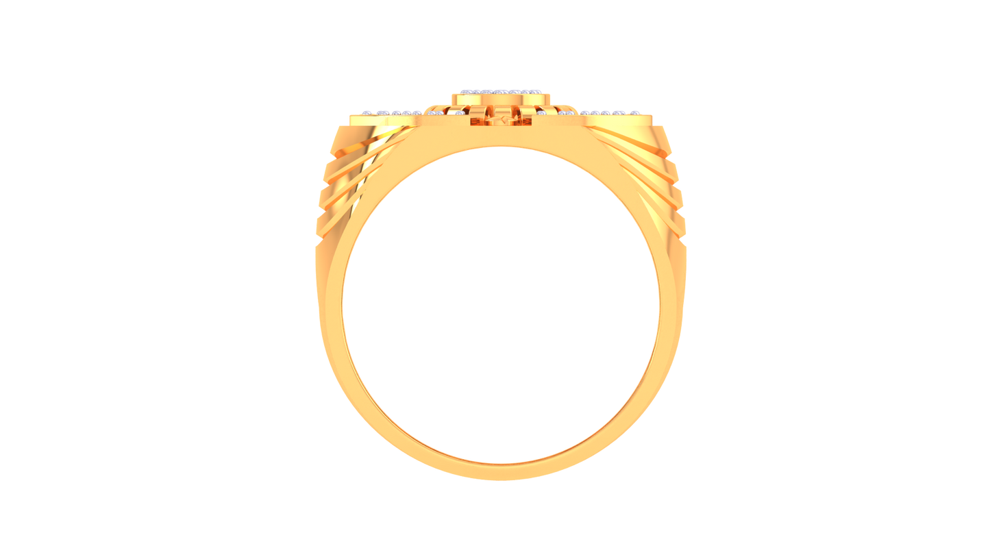 Lumiere Halo Orbitale Gold Ring – 0.35 Ct Round Diamonds