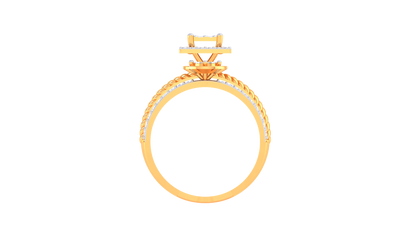 Trilune Colonne Céleste Gold Ring – 0.65 Ct Round Diamonds