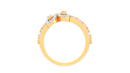 Lumiere Intricate Crisscross Ring In Gold – 0.79 Ct Brilliant Cut Diamonds