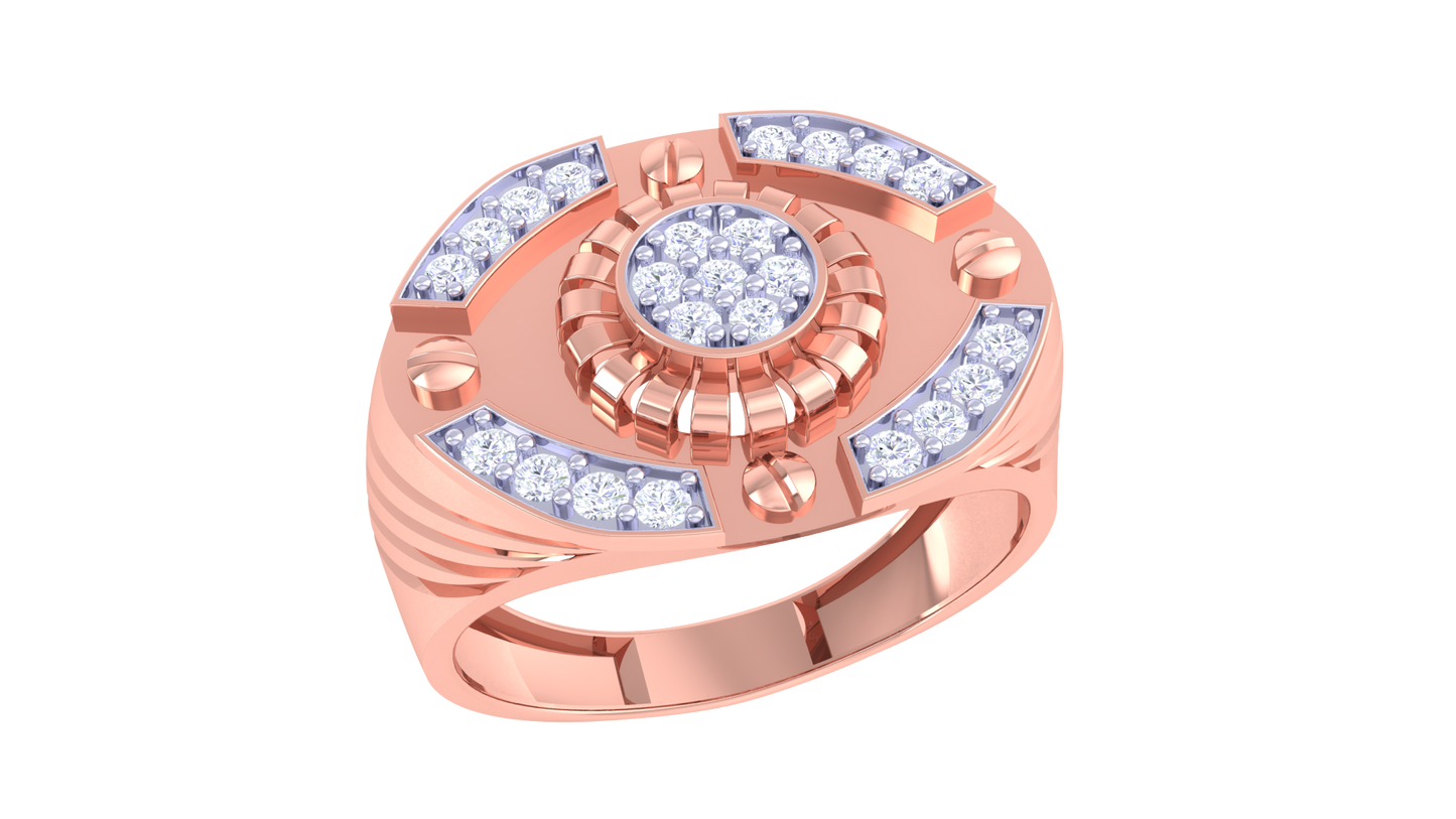 Lumiere Halo Orbitale Gold Ring – 0.35 Ct Round Diamonds