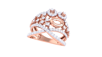 Lumiere Intricate Crisscross Ring In Gold – 0.79 Ct Brilliant Cut Diamonds