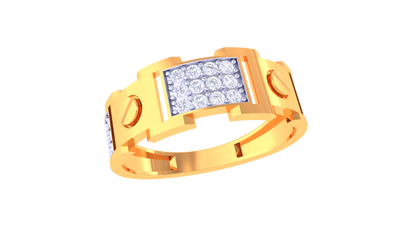 Iconique Urban Accent – 0.3 Ct Round Diamond Cluster Gold Ring