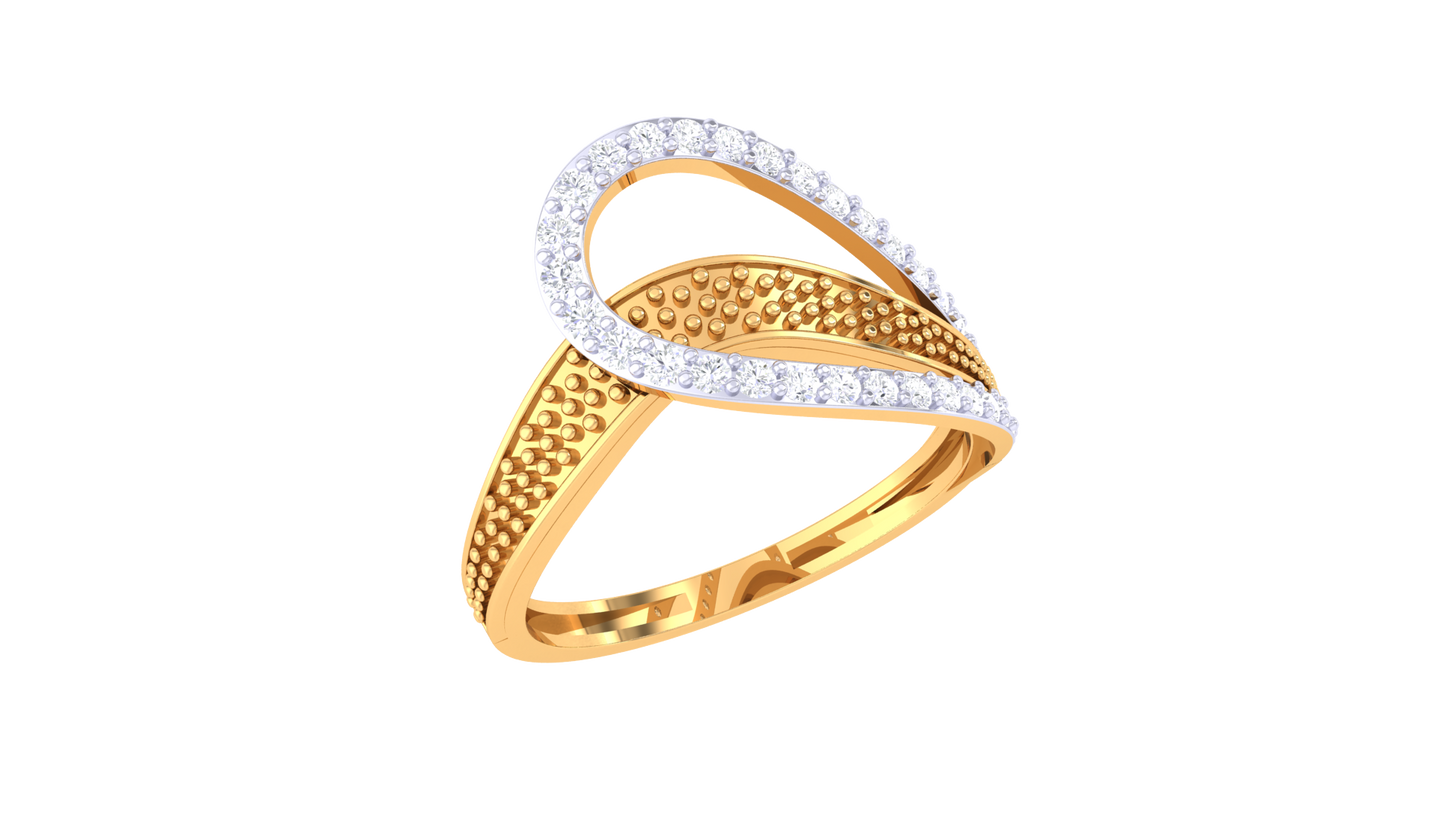 Lumiere Rose Gold Loop Ring – 0.25 Ct Sparkles Pave Set Diamonds