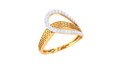 Lumiere Rose Gold Loop Ring – 0.25 Ct Sparkles Pave Set Diamonds