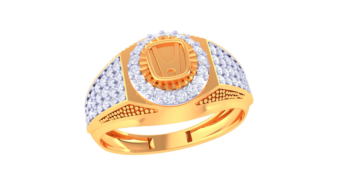 Artisan Médaillon Héritage – 0.52 Ct Round Diamond Gold Ring