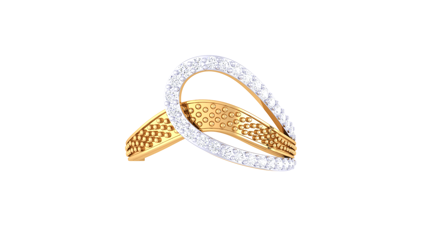 Lumiere Rose Gold Loop Ring – 0.25 Ct Sparkles Pave Set Diamonds