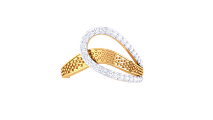 Lumiere Rose Gold Loop Ring – 0.25 Ct Sparkles Pave Set Diamonds