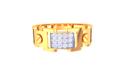 Iconique Urban Accent – 0.3 Ct Round Diamond Cluster Gold Ring