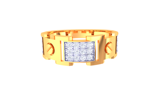 Iconique Urban Accent – 0.3 Ct Round Diamond Cluster Gold Ring