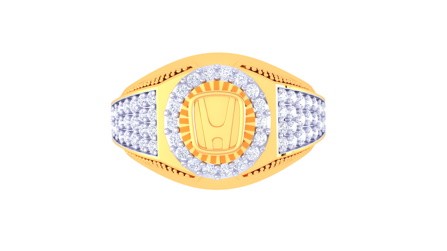 Artisan Médaillon Héritage – 0.52 Ct Round Diamond Gold Ring