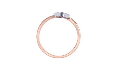 Lumiere Glint Heart Rose Gold Ring - 0.14 Ct Round Diamond Pavé