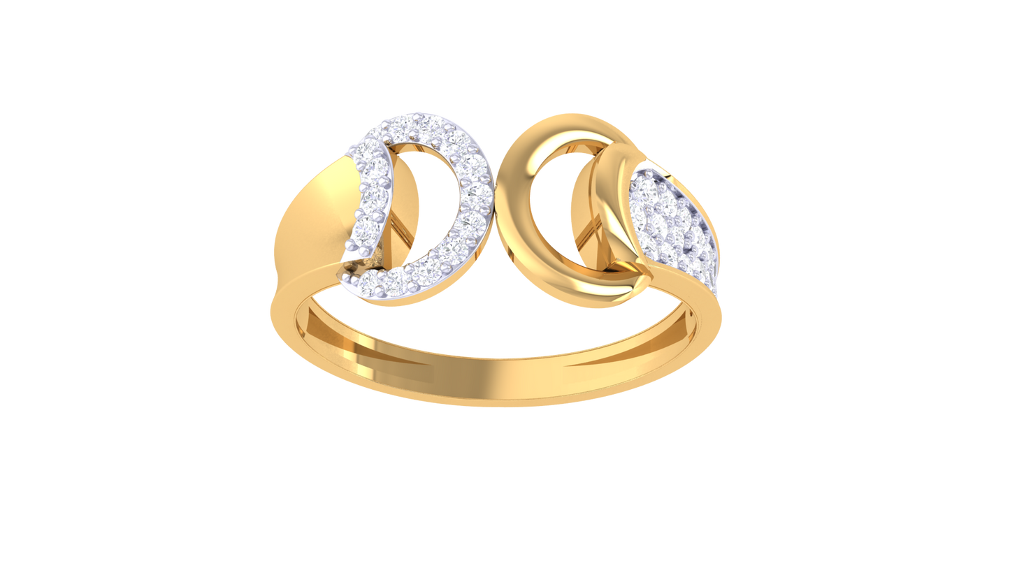 Lumiere Interloop Rose Gold Ring - 0.21 Ct Diamond Accents