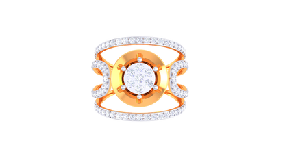 Éclat Orbiste Moderne – 0.78 Ct Round Diamond Gold Ring
