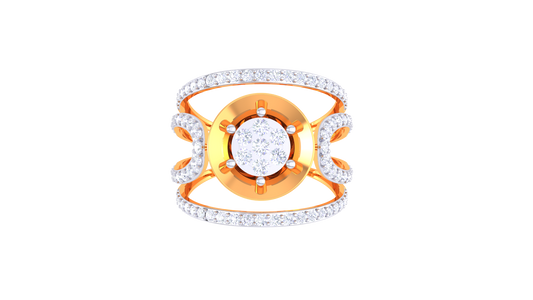 Éclat Orbiste Moderne – 0.78 Ct Round Diamond Gold Ring